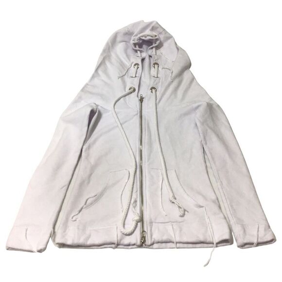 Lauren Moshi White Hooded Sweatshirt Size XSmall - Picture 7 of 12